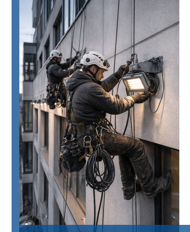Монтаж фасадного освещения в Нижневартовске установка и подключение