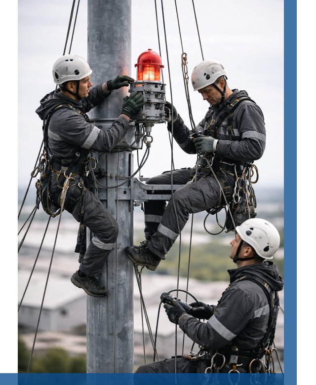 Монтаж заградительных огней в Нижневартовске от 8806 р. | ВЫСОТНИК-Нжт