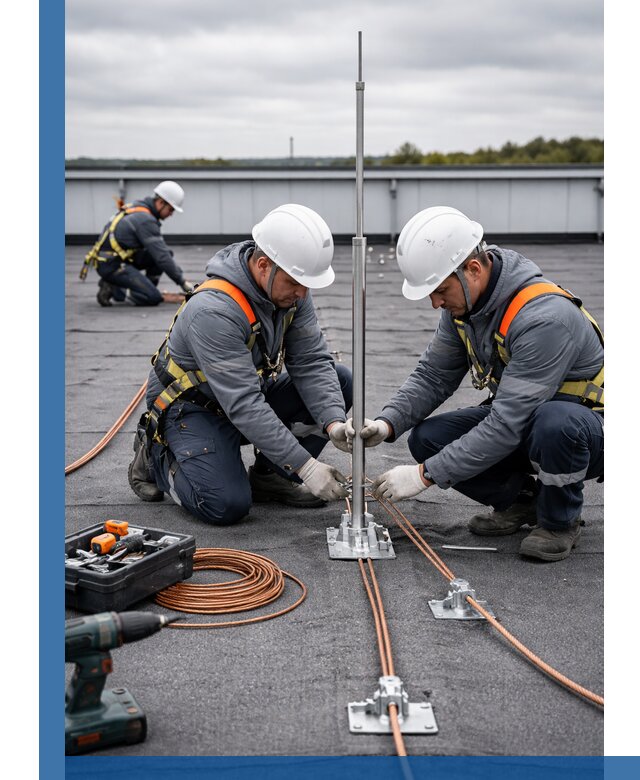 Монтаж молниезащиты на кровле в Нижневартовске под ключ с гарантией