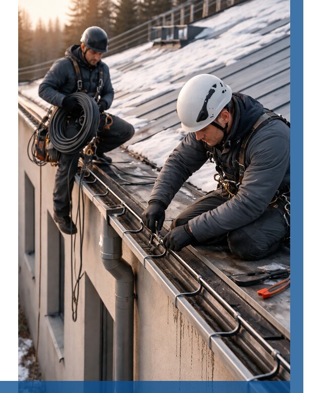 Монтаж греющего кабеля на кровле в Нижневартовске от 466 р. | ВЫСОТНИК-Нжт