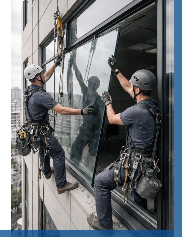 Замена стеклопакетов на высоте в Нижневартовске от 5698 р. | ВЫСОТНИК-Нжт