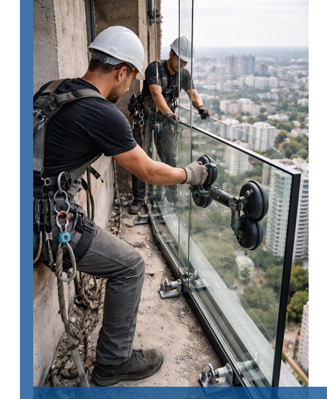 Монтаж стеклянных ограждений под ключ с гарантией в Нижневартовске