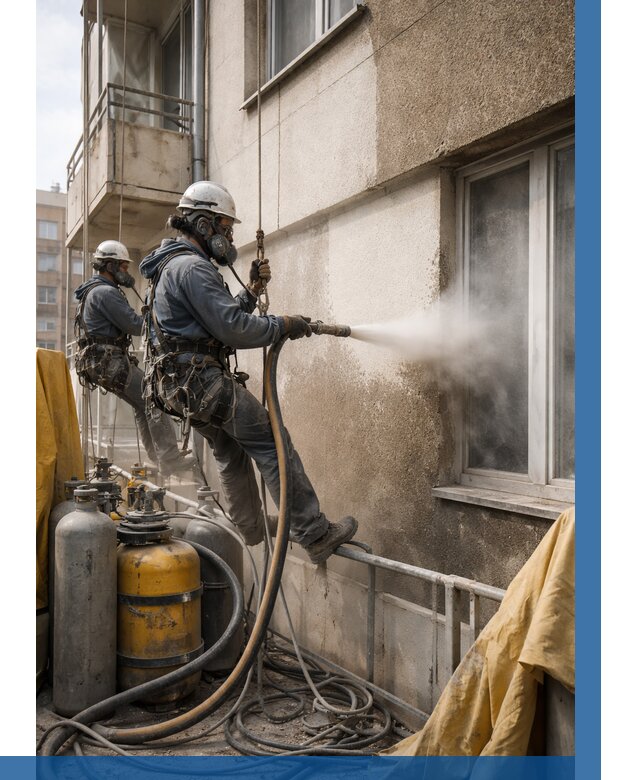 Пескоструйная очистка фасада в Нижневартовске от 673 р. | ВЫСОТНИК-Нжт