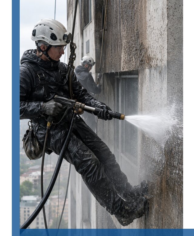 Гидроструйная очистка фасадов и конструкций в Нижневартовске