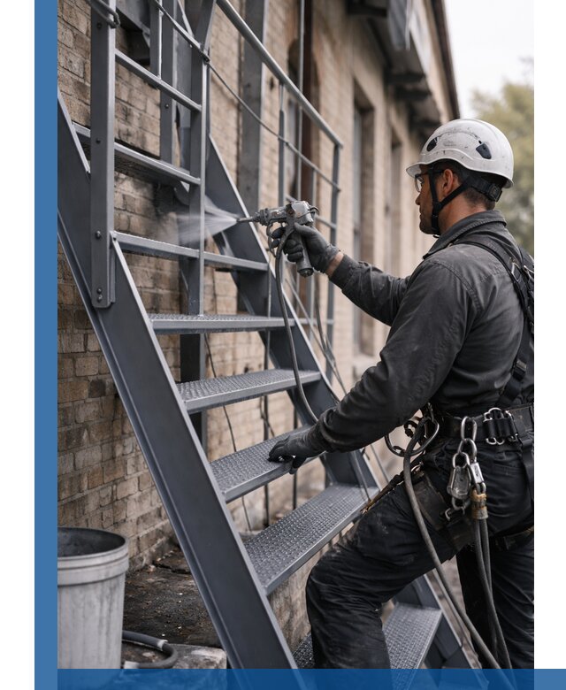 Покраска и антикоррозионная защита пожарных лестниц в Нижневартовске