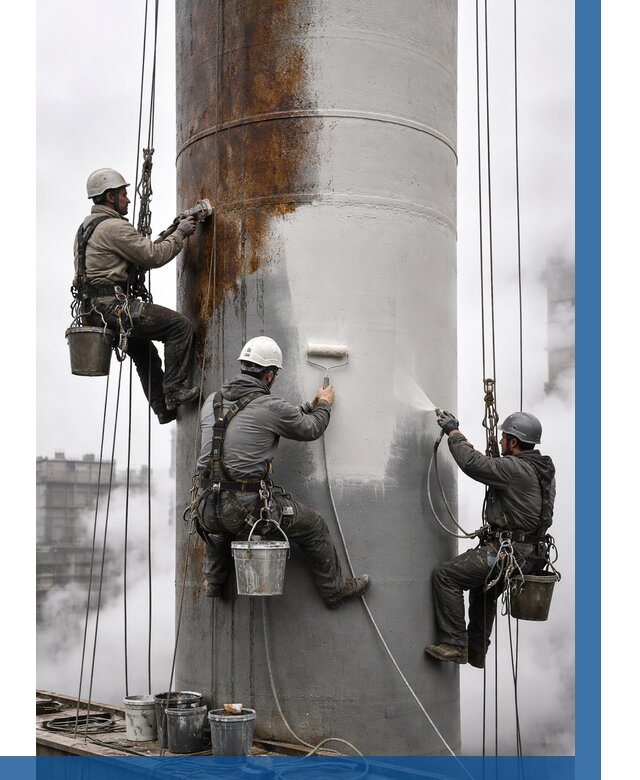 Покраска дымовых труб в Нижневартовске от 8806 р. | ВЫСОТНИК-Нжт