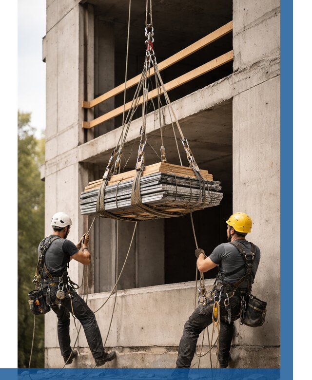 Подъем материала на этаж веревками в Нижневартовске от 1554 р. | ВЫСОТНИК-Нжт