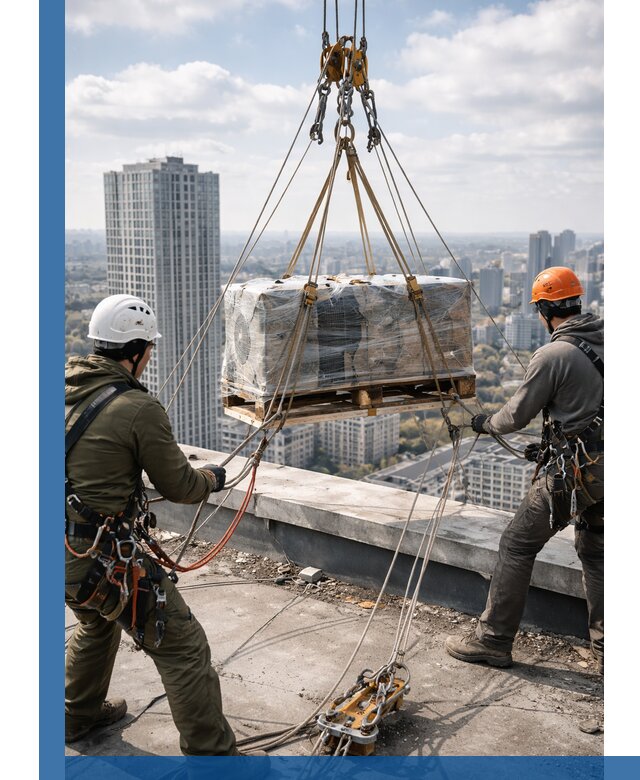 Подъем и монтаж крупногабаритных грузов на крышу в Нижневартовске