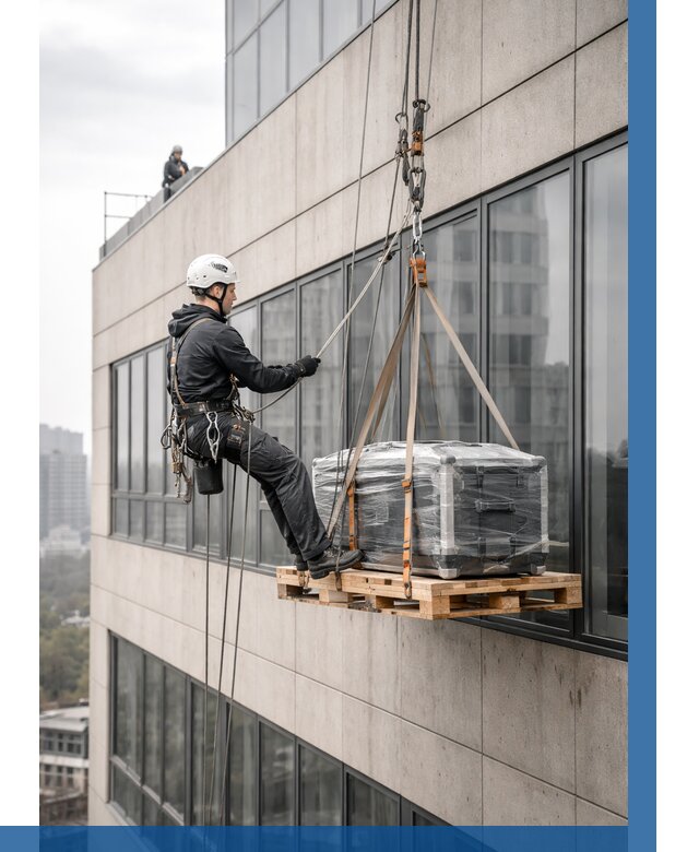 Спуск груза по фасаду в Нижневартовске от 3626 р. | ВЫСОТНИК-Нжт