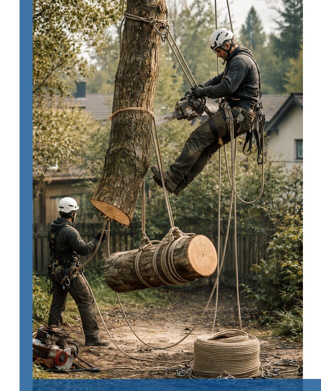 Валка деревьев частями в Нижневартовске, безопасно и аккуратно