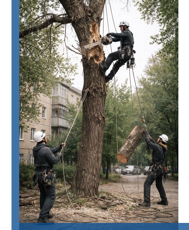 Срочное удаление аварийных деревьев в Нижневартовске с гарантией безопасности