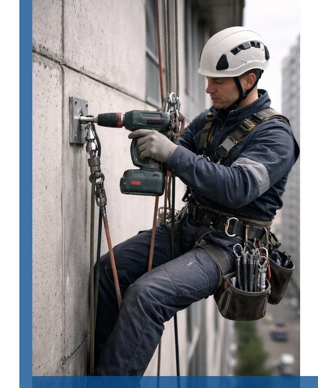 Установка анкерных точек для высотных работ в Нижневартовске